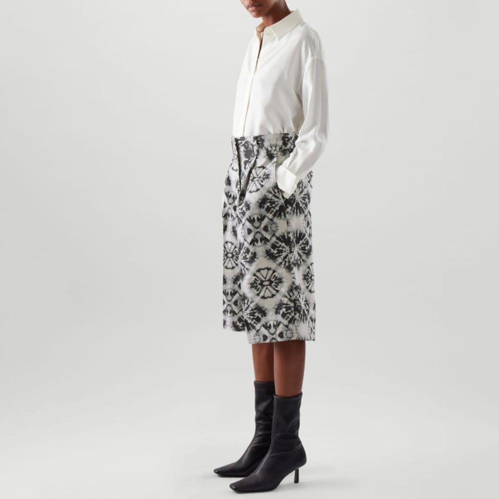 COS black grey tie dye jacquard bermuda shorts